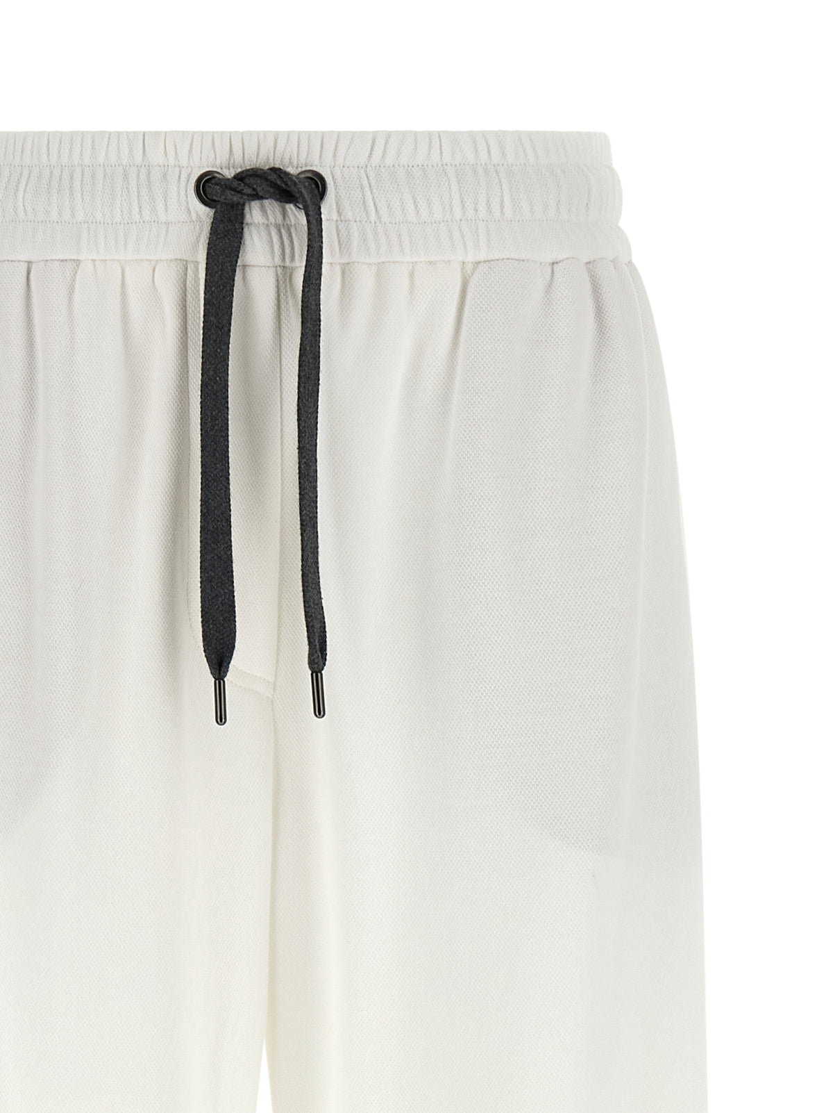 Brunello Cucinelli White Cotton Joggers - Luxury Sportswear