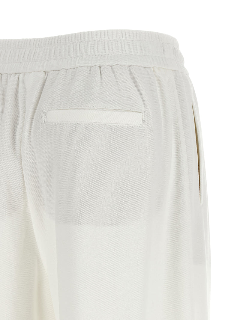Brunello Cucinelli White Cotton Joggers - Luxury Sportswear