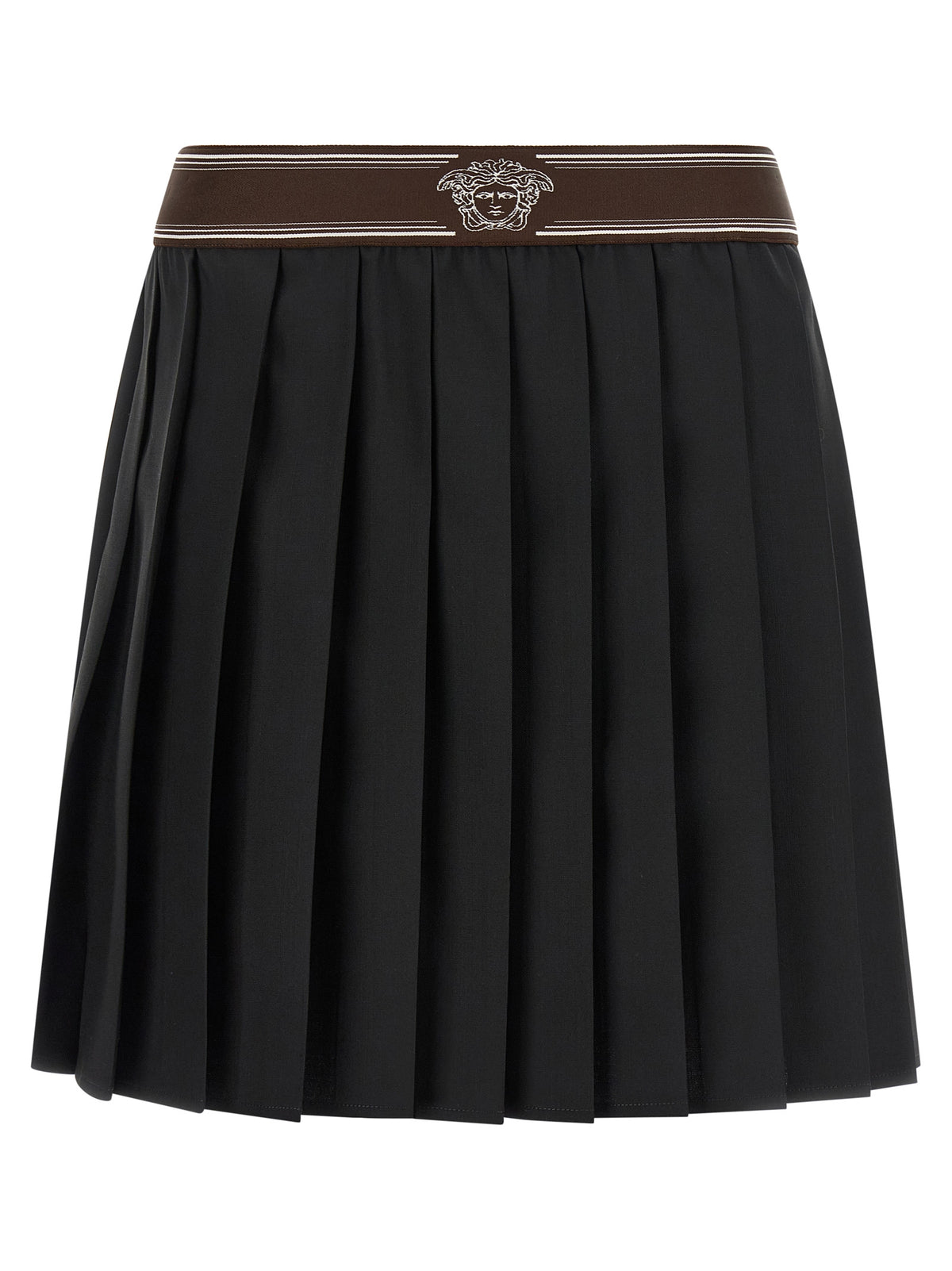 Jupe longue Versace en laine noire