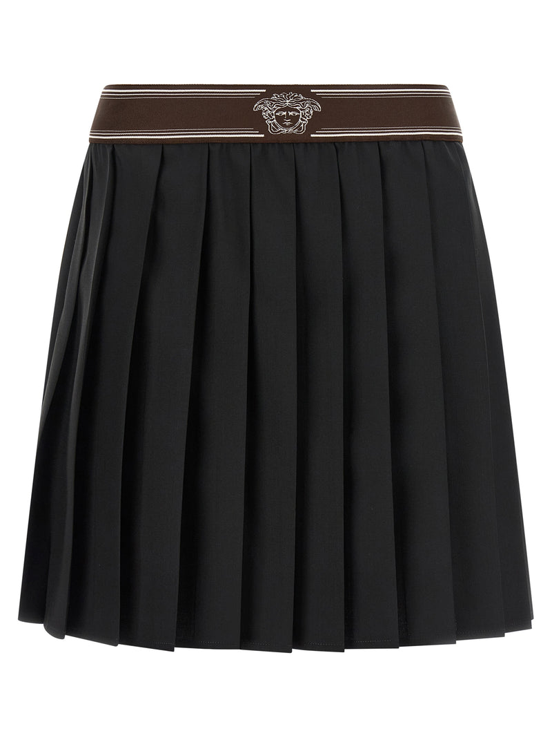 Jupe longue Versace en laine noire