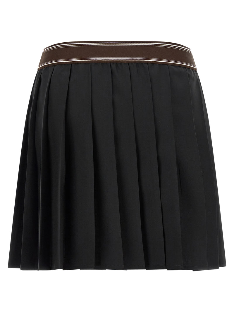 Jupe longue Versace en laine noire