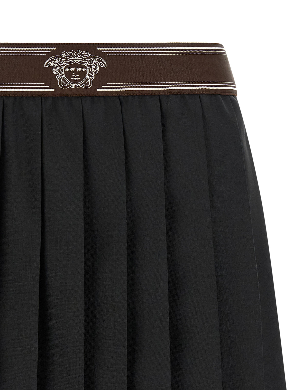 Jupe longue Versace en laine noire
