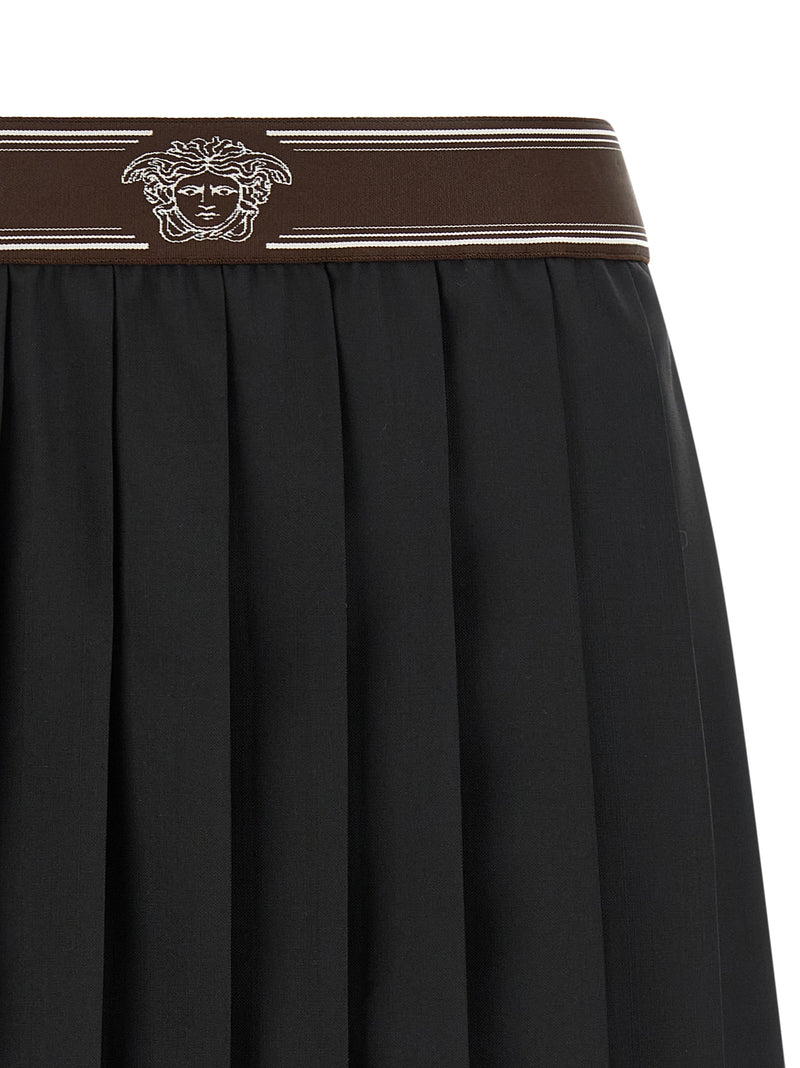Jupe longue Versace en laine noire
