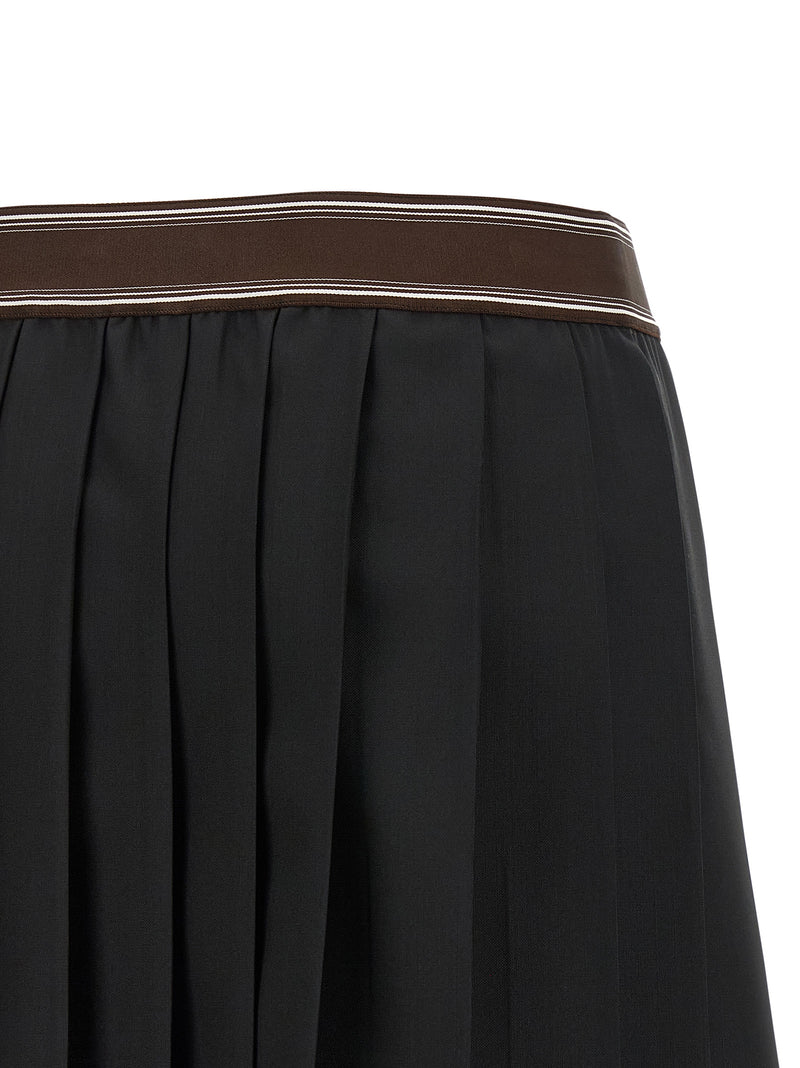 Jupe longue Versace en laine noire