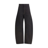 Lemaire Black Cotton High Waisted Barrel Pants