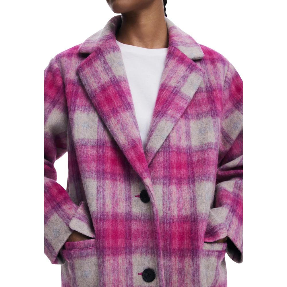 Desigual COAT_PINKCHECK Multicolor Women's Coat