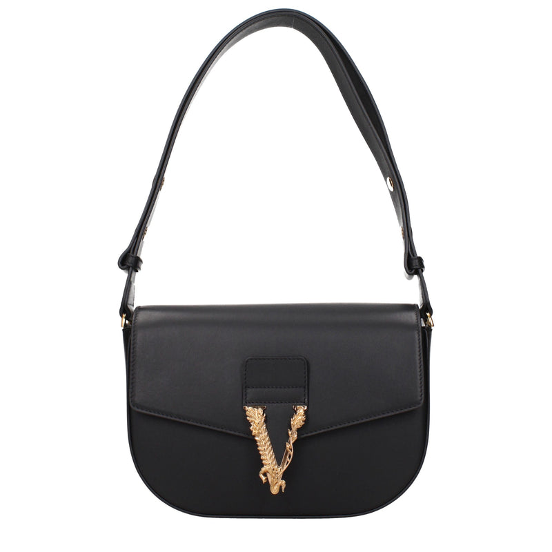 Versace Black Leather Crossbody Bag
