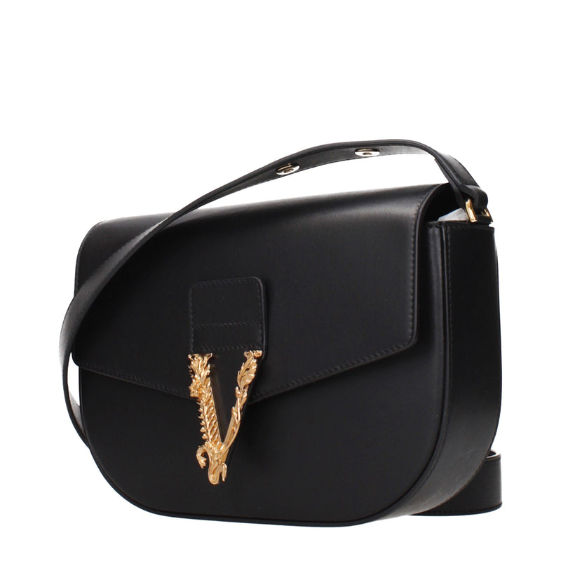 Versace Black Leather Crossbody Bag
