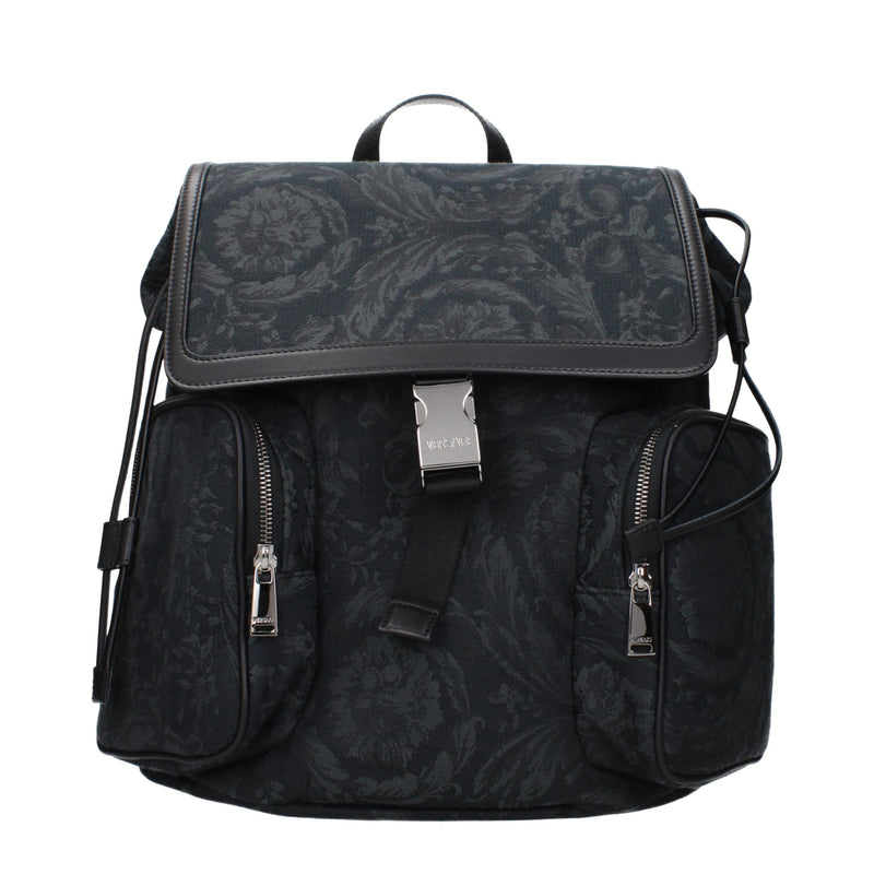 Versace Black Fabric Backpack