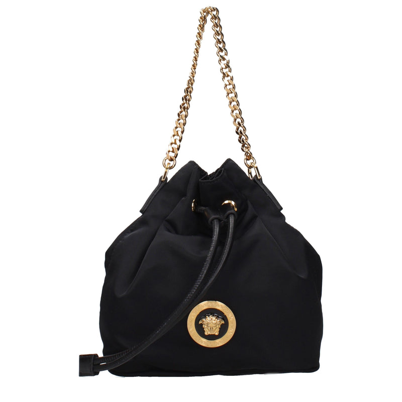 Versace Black Fabric Handbag