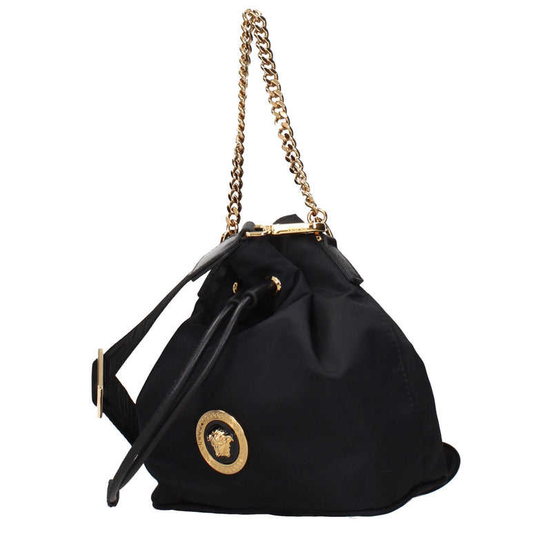 Versace Black Fabric Handbag