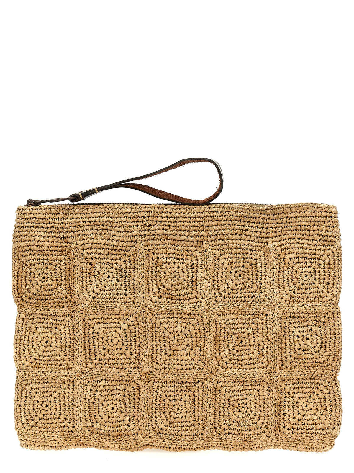 Ibeliv Beige Raffia Clutch Bag