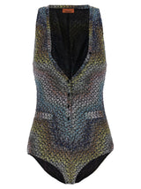 Missoni Multicolor Viscose One-Piece Swimsuit - Luxury Swimwear