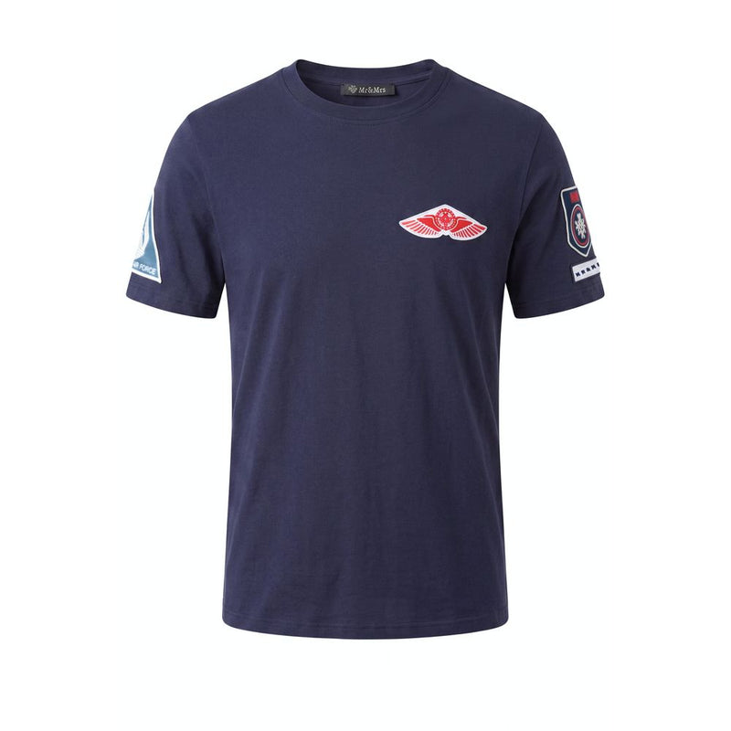 Mr&Mrs Italy Blue Cotton Men T-shirt - Urban-Military Style