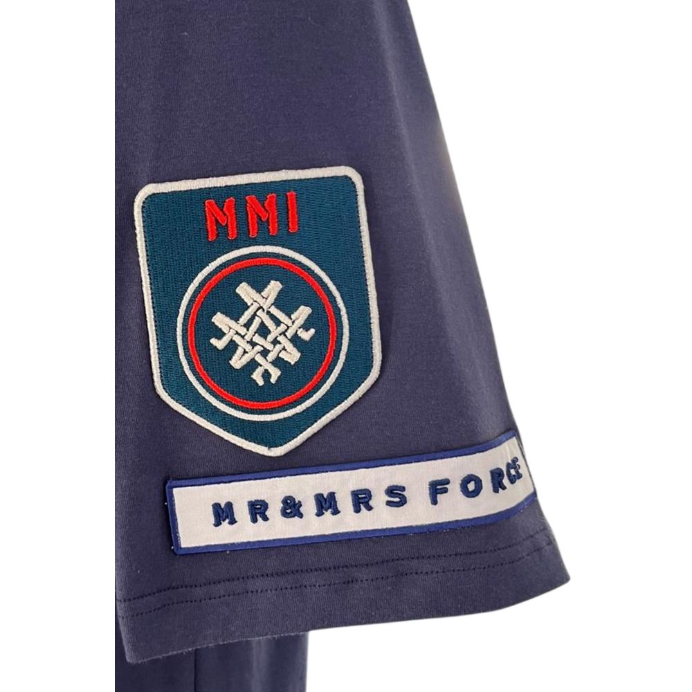 Mr&Mrs Italy Blue Cotton Men T-shirt - Urban-Military Style