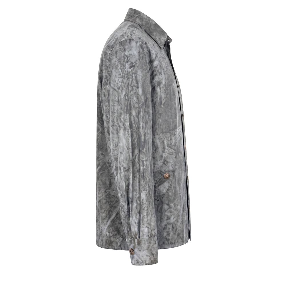 Mr&Mrs Italy Grey Viscose Men Shirt - Contemporary Style