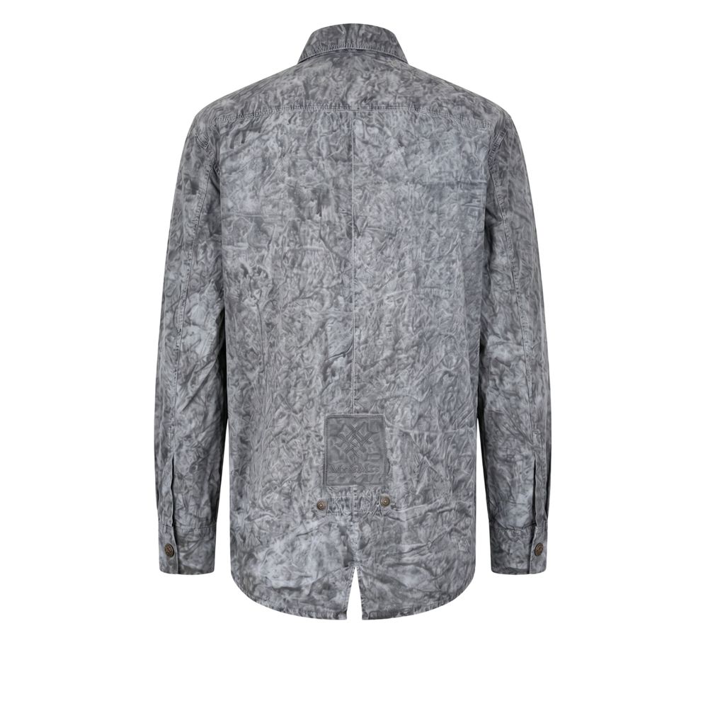 Mr&Mrs Italy Grey Viscose Men Shirt - Contemporary Style