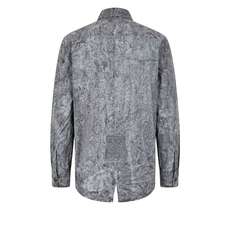 Mr&Mrs Italy Grey Viscose Men Shirt - Contemporary Style