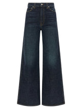 Khaite Blue Cotton Flared Jeans - Dane Model