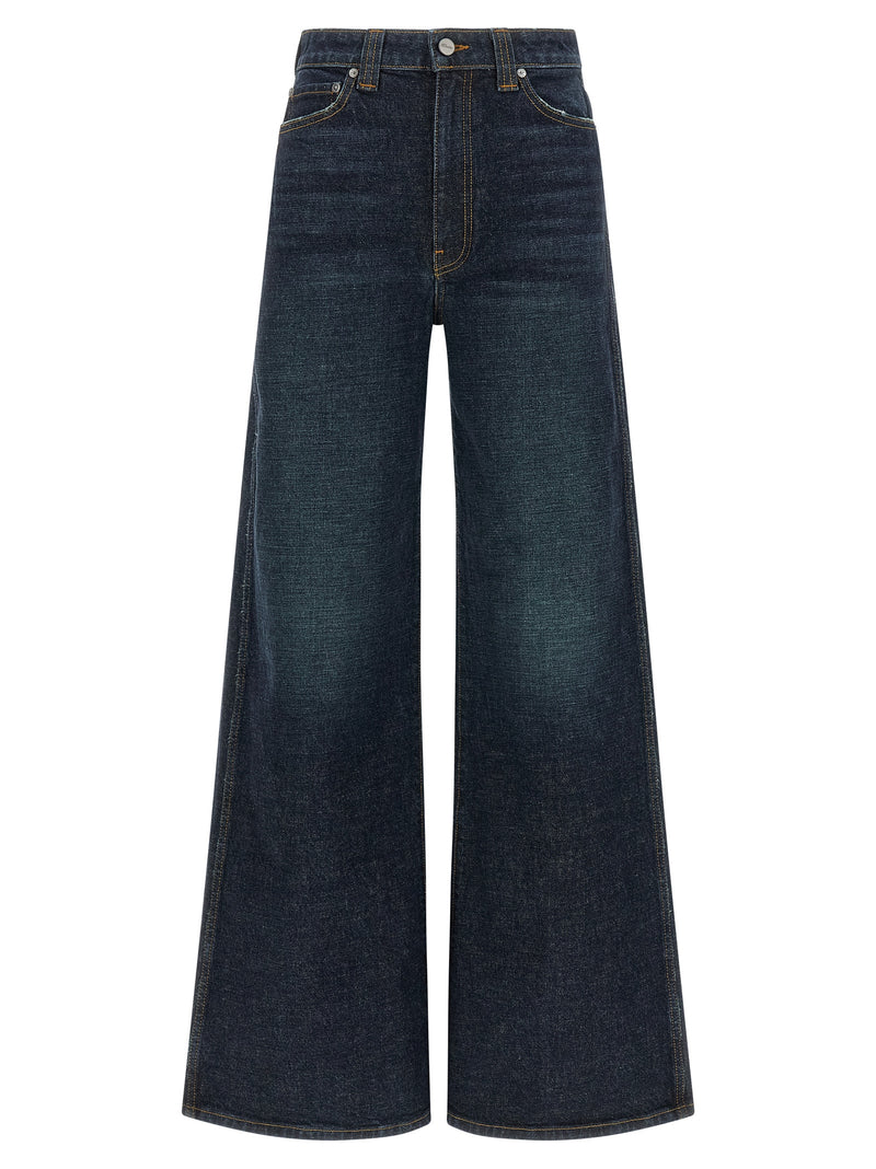 Khaite Blue Cotton Flared Jeans - Stylish High-Waisted Fit