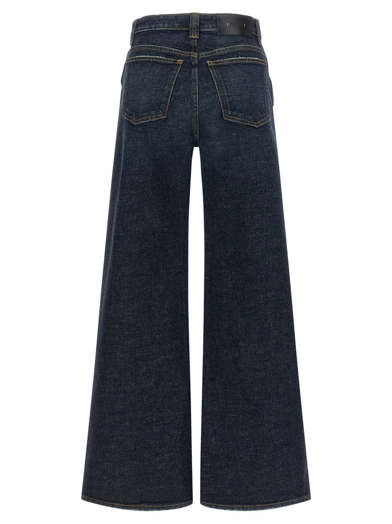 Khaite Blue Cotton Flared Jeans - Stylish High-Waisted Fit