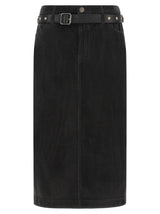 Jupe midi en coton noire PINKO
