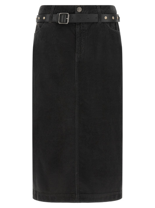 Jupe midi en coton noire PINKO