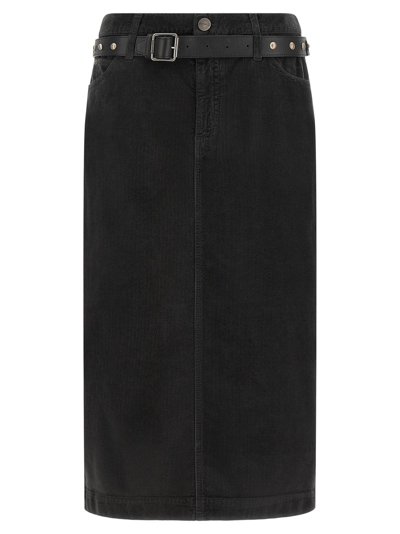 Jupe midi en coton noire PINKO