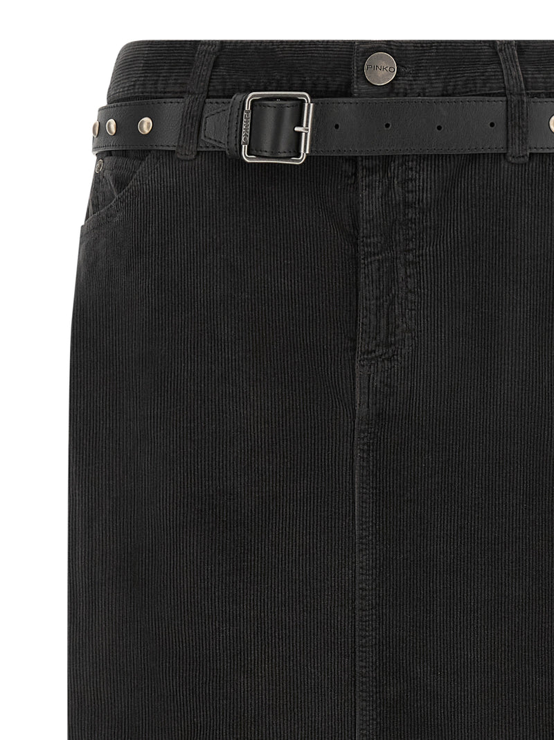 Jupe midi en coton noire PINKO