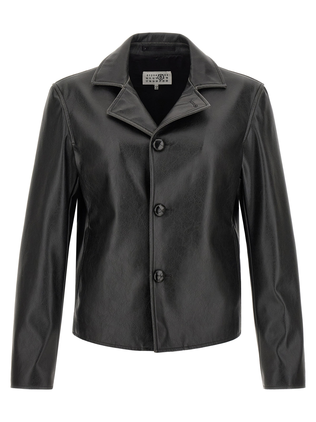 Veste en cuir de polyester noir MM6 Maison Margiela
