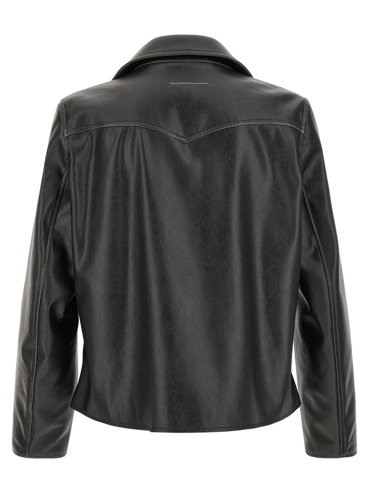 Veste en cuir de polyester noir MM6 Maison Margiela