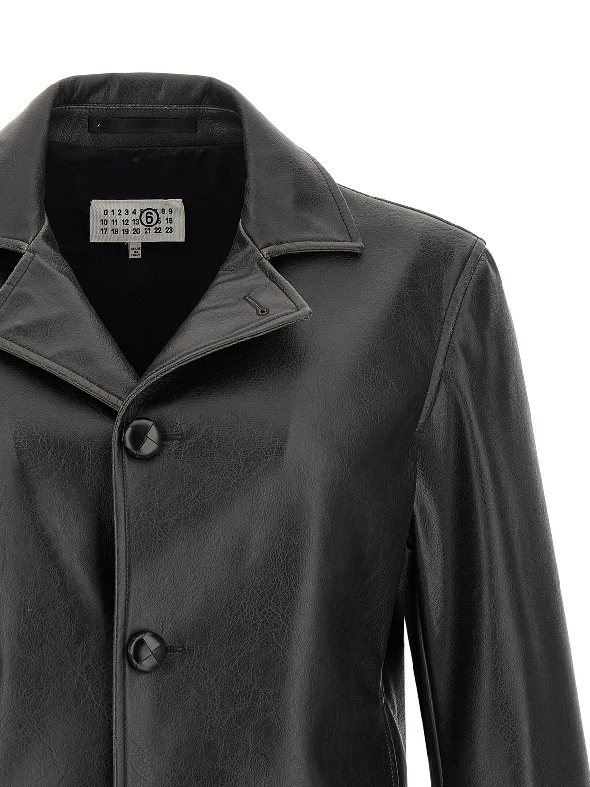 Veste en cuir de polyester noir MM6 Maison Margiela