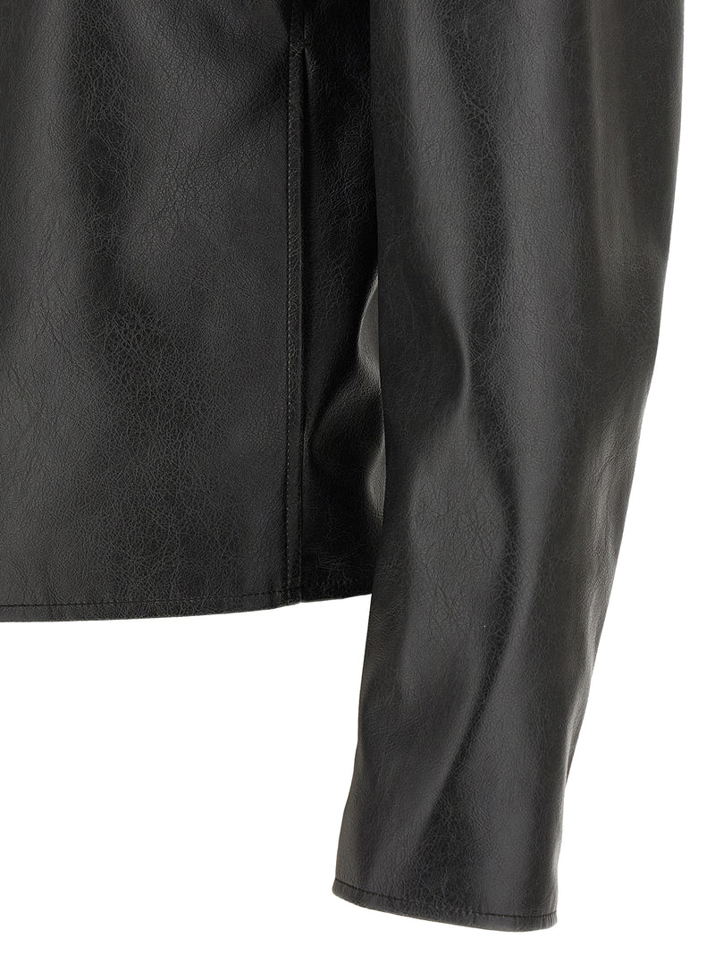 Veste en cuir de polyester noir MM6 Maison Margiela