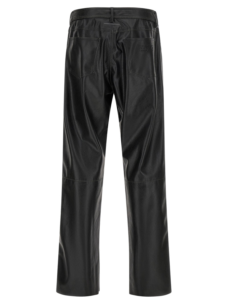 Pantalon décontracté noir en polyester MM6 Maison Margiela