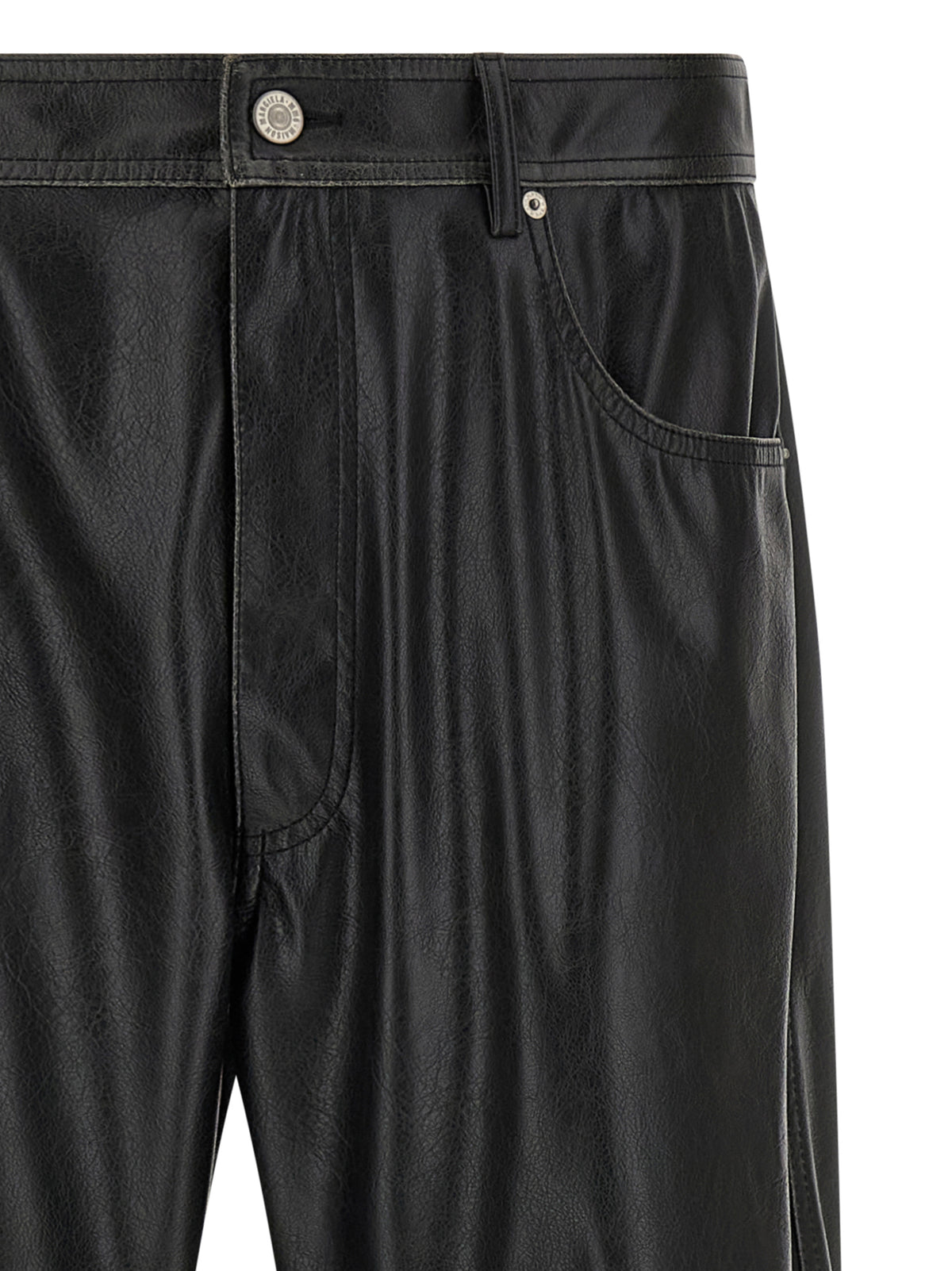 MM6 Maison Margiela Black Polyester Casual Pants