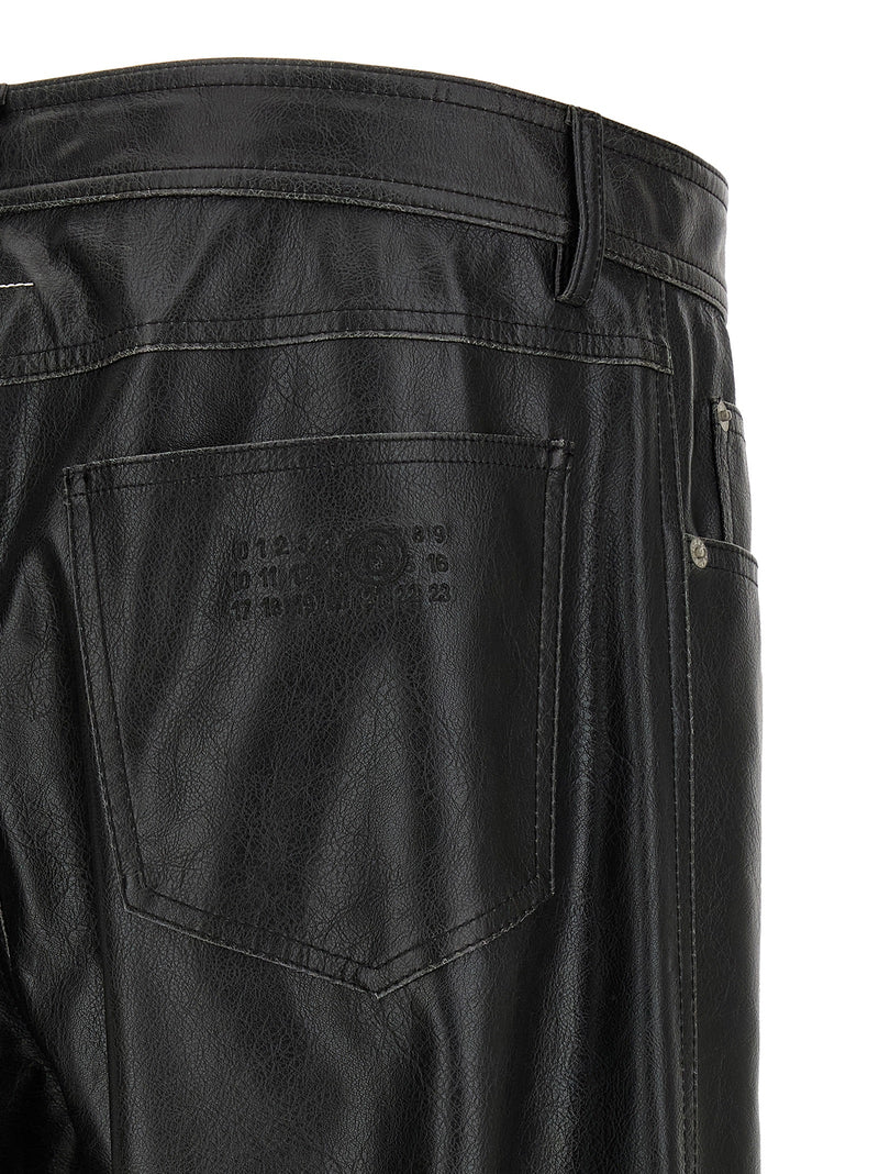 Pantalon décontracté noir en polyester MM6 Maison Margiela