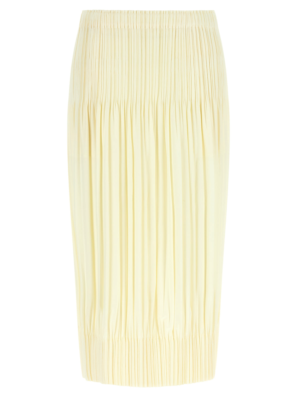 PLEATS PLEASE ISSEY MIYAKE Bicolor Polyester Midi Skirt
