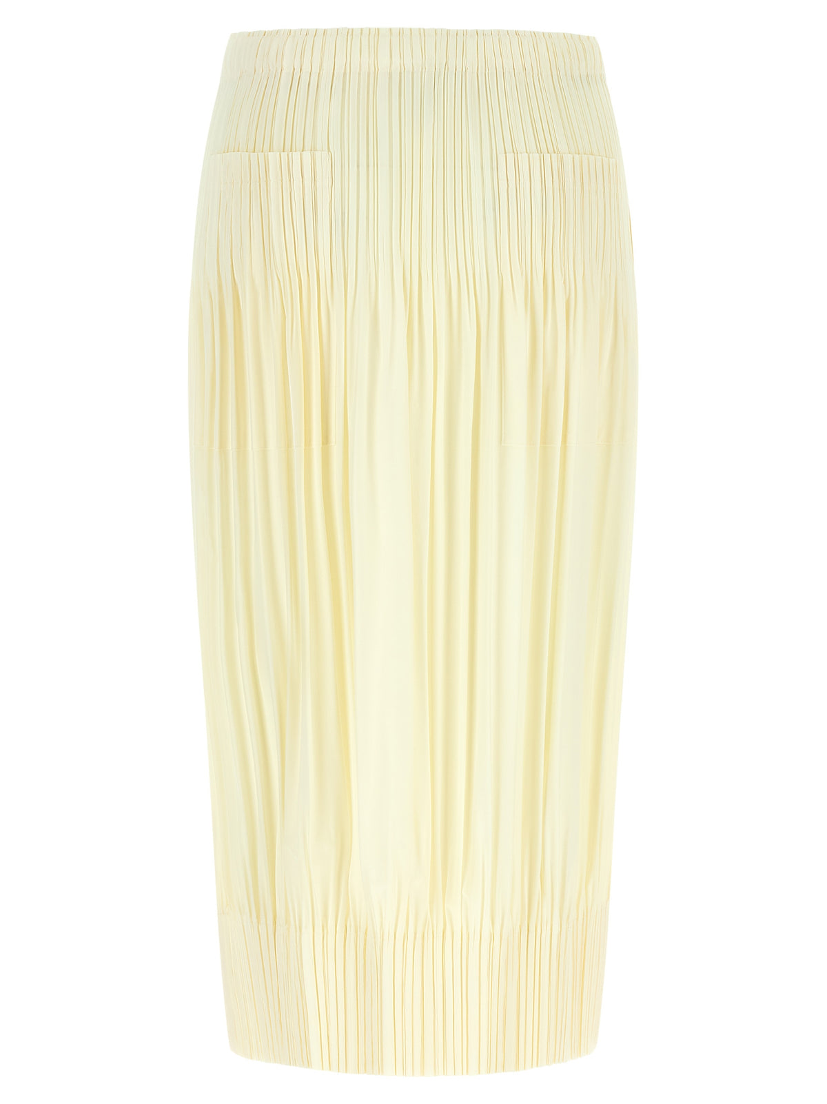 PLEATS PLEASE ISSEY MIYAKE Bicolor Polyester Midi Skirt