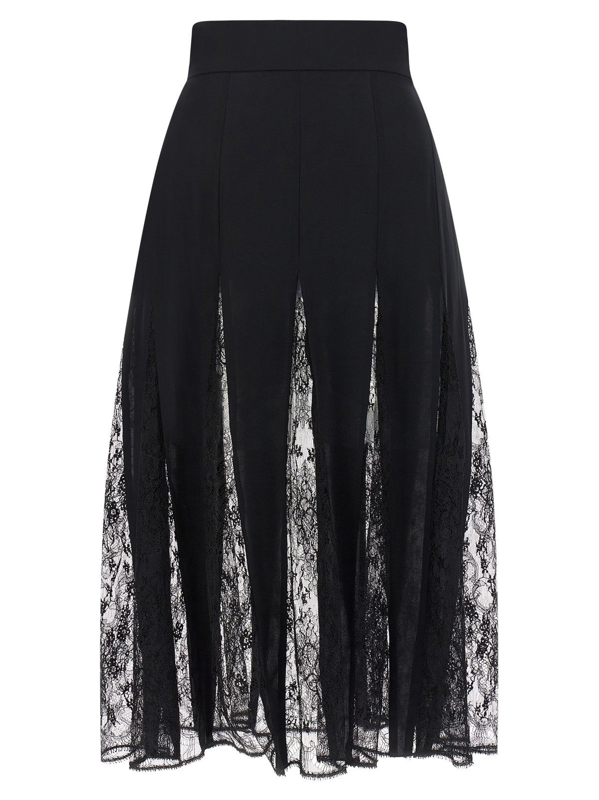 Dolce & Gabbana Black Silk Midi Skirt - Timeless Elegance