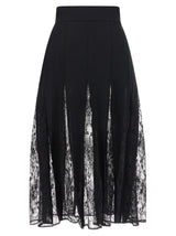 Dolce & Gabbana Black Silk Midi Skirt - Timeless Elegance