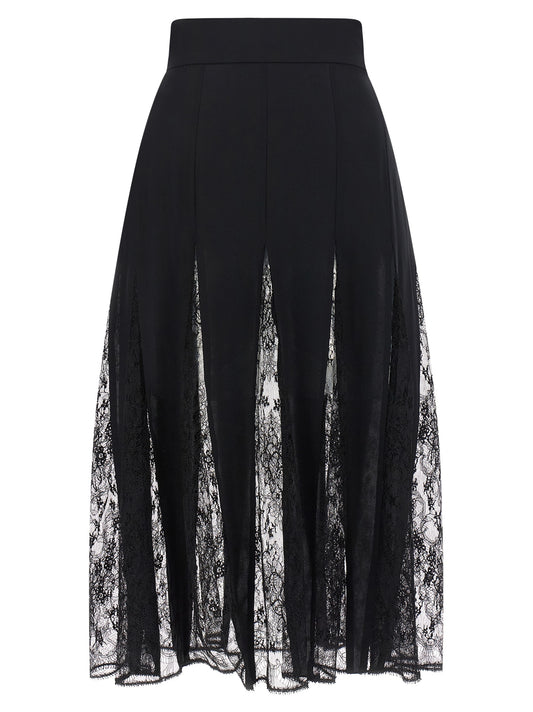 Dolce & Gabbana Black Silk Midi Skirt - Timeless Elegance