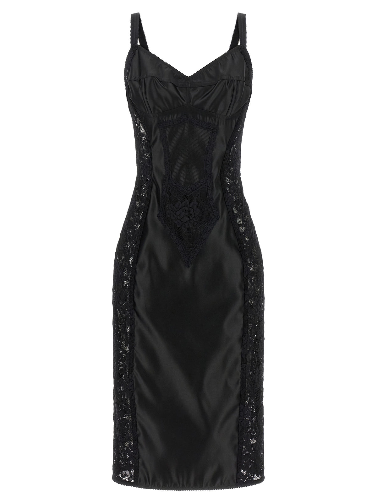 Dolce & Gabbana Black Polyamide Midi Dress