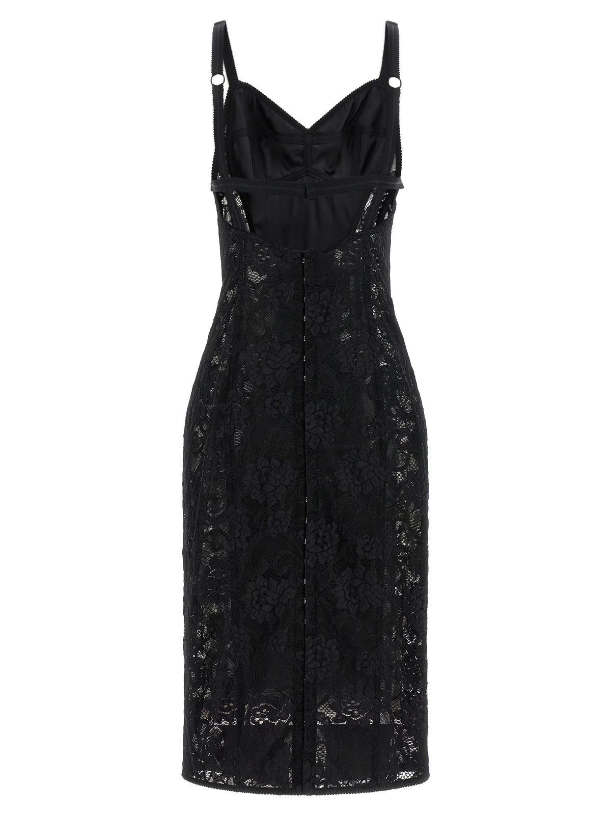 Dolce & Gabbana Black Polyamide Midi Dress