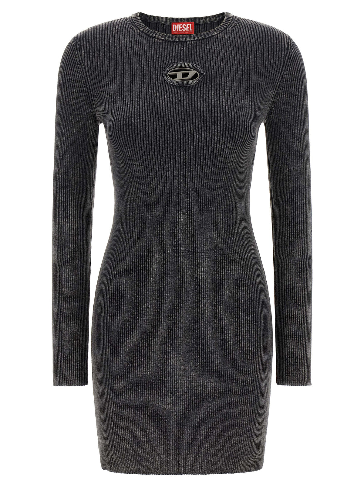 Robe Courte en Coton Noir Diesel