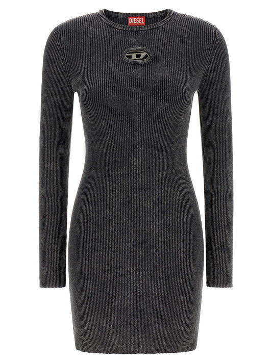 Robe Courte en Coton Noir Diesel