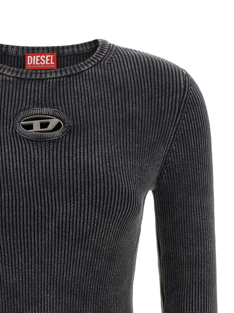 Robe Courte en Coton Noir Diesel