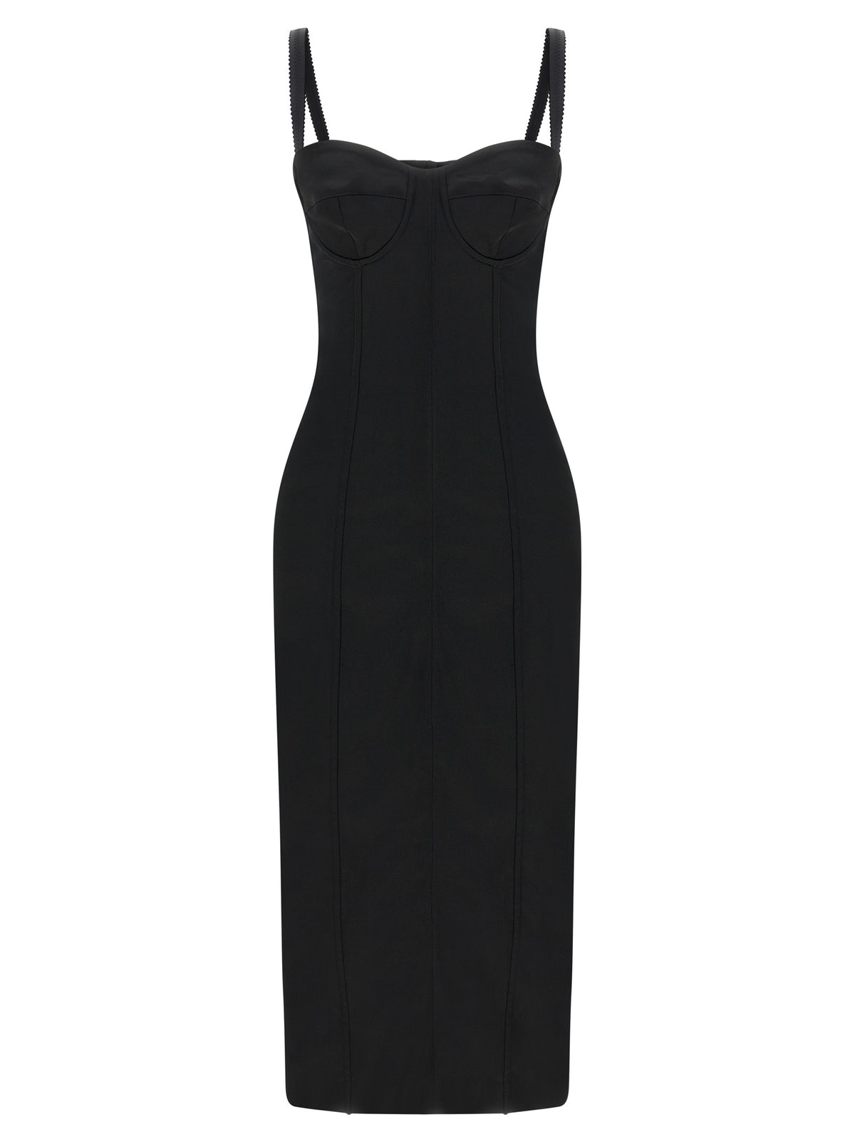Dolce & Gabbana Black Acetate Midi Dress - Elegant Design