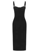 Dolce & Gabbana Black Acetate Midi Dress - Elegant Design