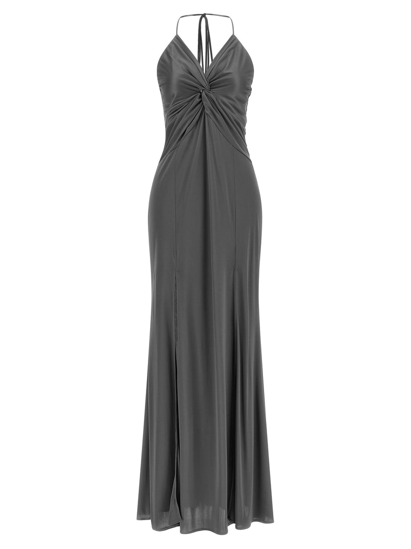 Robe longue PINKO gris en acétate