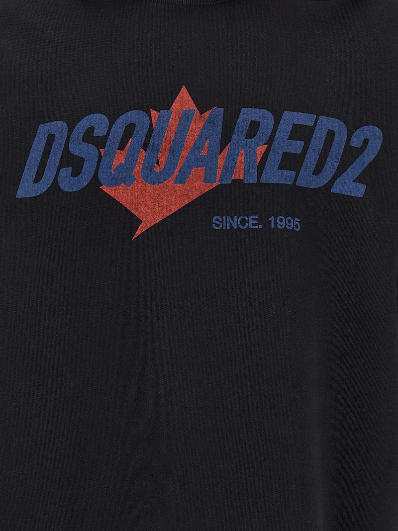 Dsquared² Black Cotton Sweatshirt - Effortless Urban Style